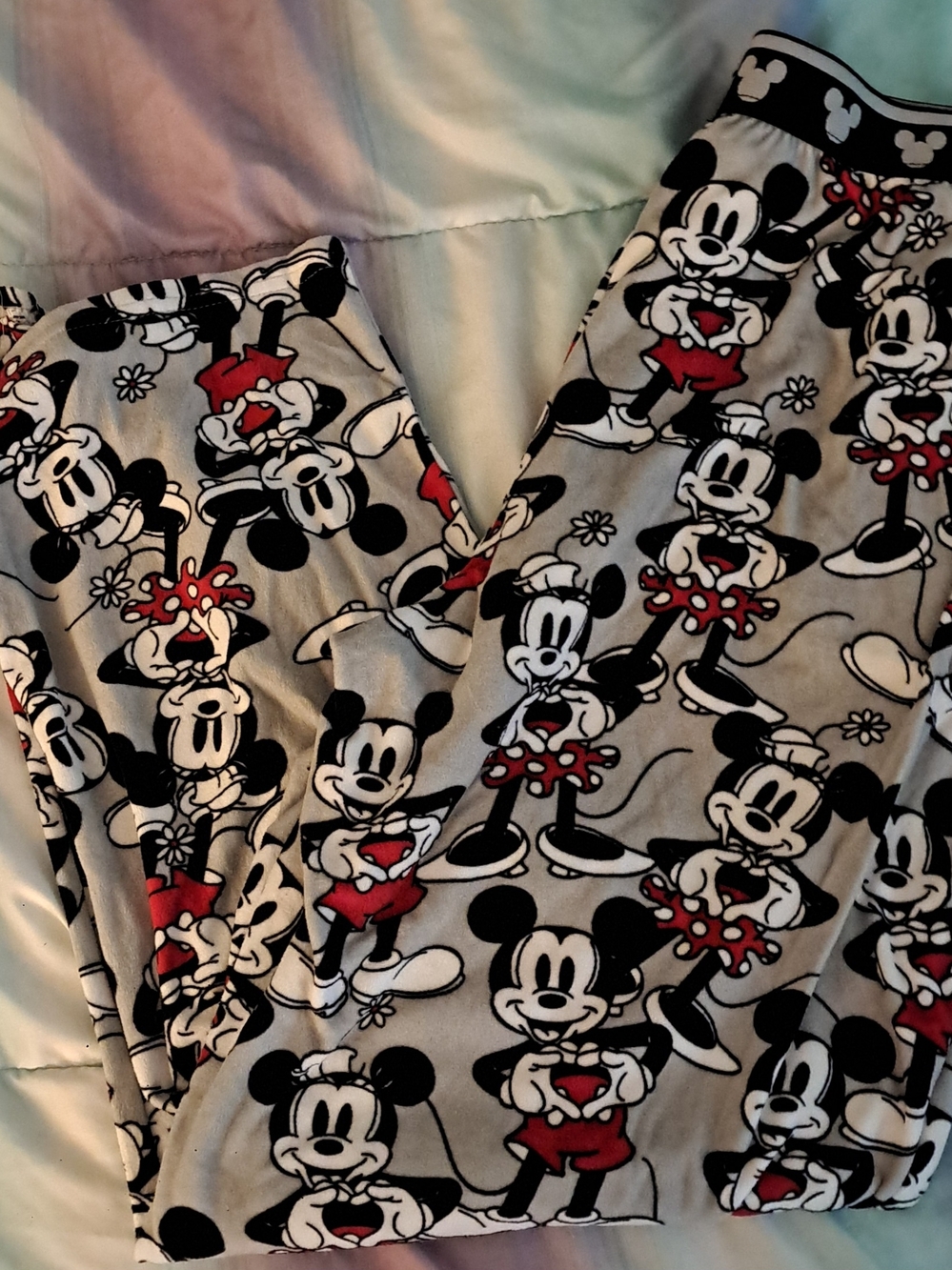 Disney Mickey Mouse Soft Silver & Black Sleepwear Pants